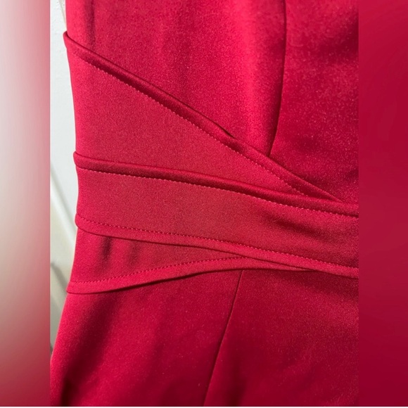 White House Black Market Slimming Gorgeous Red Dress Sz 14 EUC - Picture 5 of 7